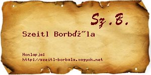 Szeitl Borbála névjegykártya