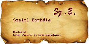 Szeitl Borbála névjegykártya